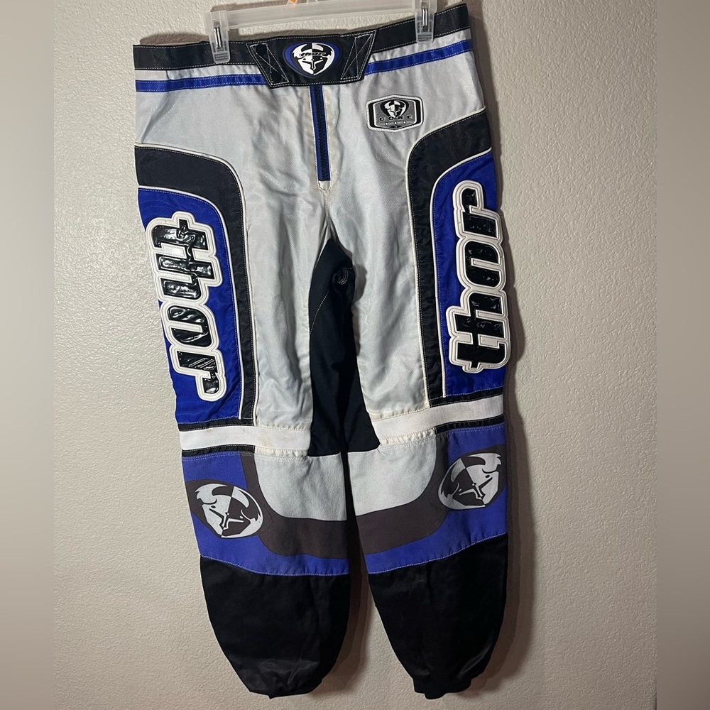Thor Mens Motorcycle Racing Pants - Blue and Black. Size 36